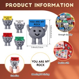 Gejoy 25 Pcs Mini Rubber Stone Toys Positive Gifts Mini You are My Rock Decorations and Encouragement Birthday Motivational Gifts for Colleague Staff Teacher