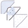 Hudson Baby Unisex Baby Cotton Rich Hooded Towels, Blue Elephant,