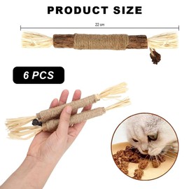 Aililong Catnip Sticks - Set of 6 Catnip Sticks, Natural Cat Toy, for Teeth Cleaning, Interactive Cat Sticks, Perfect Dental Care, for Happy Cats