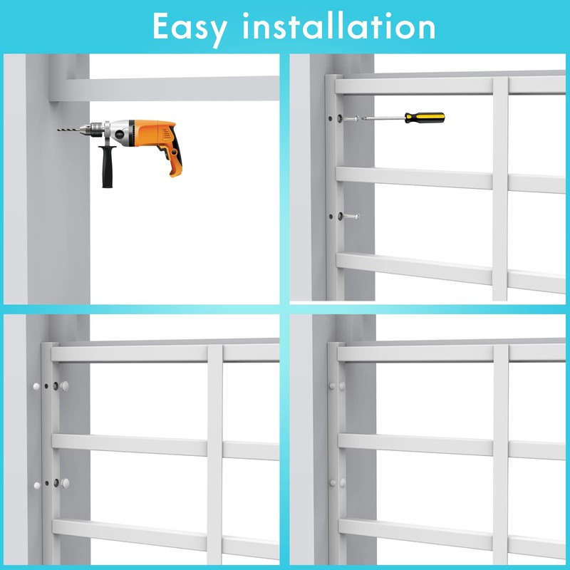 Delmoar Fixed Window Safety Guard 19”x 38” Adjustable Width Prevents