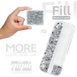 qiipii Silver Clear Resin Rhinestones w B7000 Jewelry Glue for Bedazzling Crafting 3mm-6mm Crystal White Flatback Stones Diamonds Crystals Gems Charms for Nails Face Tumblers Bottles DIY Crafts Phones