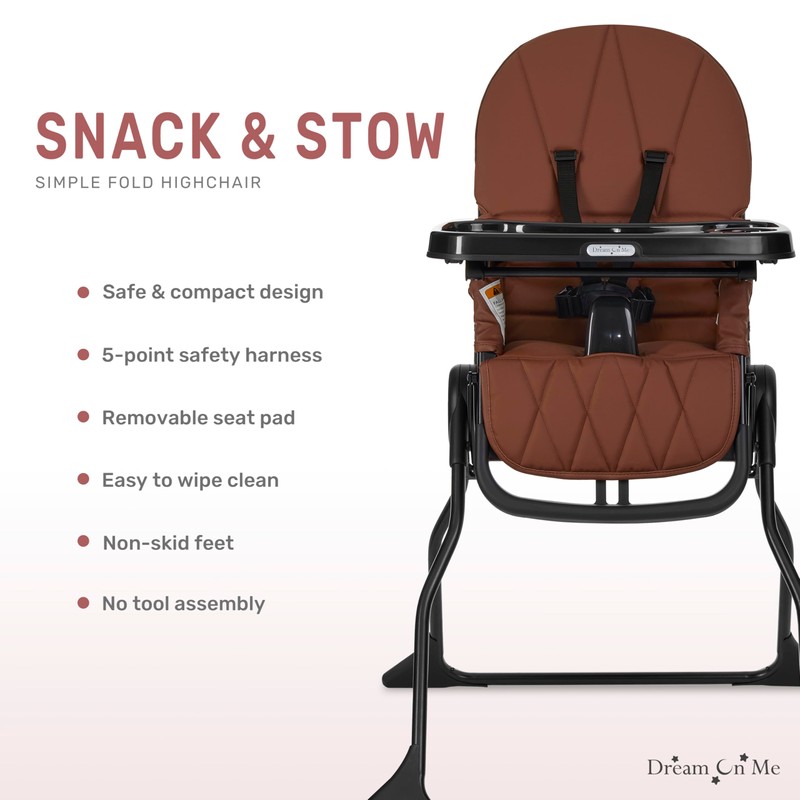 Dream On Me Snack and Stow Baby high Chair in