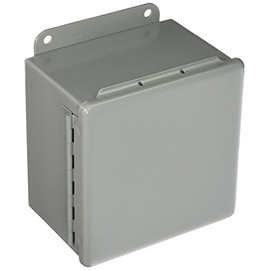 Hoffman A606CH J Box, NEMA 12, Hinged Cover, Steel, 6.00" x 6.00" x 4.00", Gray