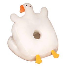 Nap Face Pillow Soft Breathable Plush Cool Double Sided Goose Shape Table Sleeping Pillow for Office Classroom White