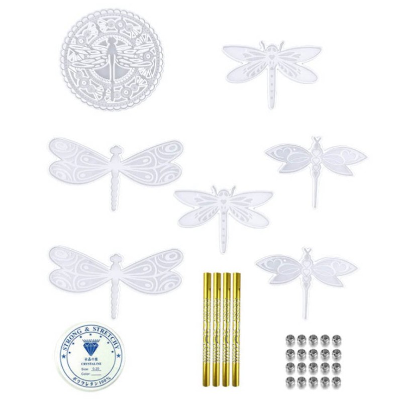 Wind Chimes Resin Molds Silicone Kit Bundle, Dragonfly Epoxy Mold