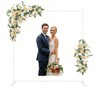 Nicecho White Square Wedding Arch hanging Flower Strong Stand for