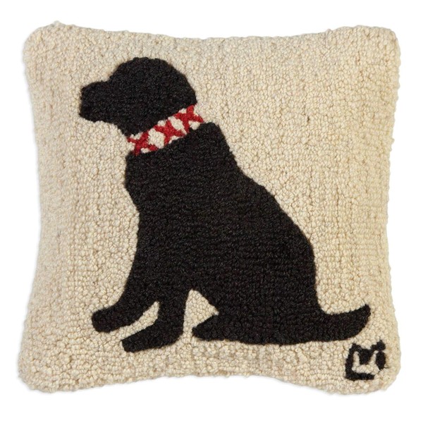 Chandler 4 Corners Artist-Designed Black Lab Hand-Hooked Wool Decorative Throw