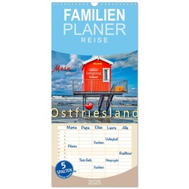 Family Planner 2025 - My East Frisia with 5 Columns (Wall Calendar, 21 cm x 45 cm) CALVENDO