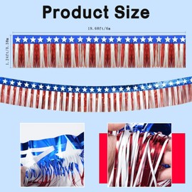 OHOME 4th/Fourth of July Decorations Memorial Day Accessories Red White and Blue Streamers for Home/Outdoor Party Favors Patriotic Decorations Banner