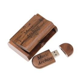 Walnut Wood USB 3.0 32GB Flash Drive in Presentation Box, Fast USB 3.0, Engravable, Compact Size