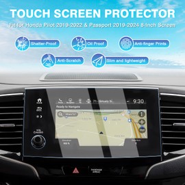 Karltys 2 Pack Screen Protector for 2019-2022 Honda Pilot /2019-2024 Passport 8-Inch Touchscreen, 9H Tempered Glass Screen Protector for Passport Accessories, Car Radio Screen Cover Anti Glare