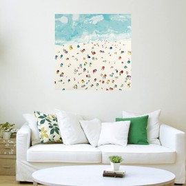 Fine Art Canvas Beach Days Canvas Wall Decor by Artist Randy Hibberd for Living Room, Bedroom, Bathroom, Kitchen, Office, Bar, Dining & Guest Room - Ready to Hang - 32 in x 32 in