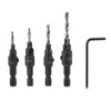 LUMBER JACK Countersink Drill Bit, 4 Pieces Hex Shank HSS