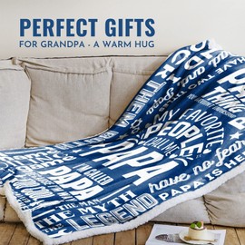 InnoBeta Papa Gifts from Grandkids, Grandchildren, Gifts for Grandpa, Throw Blanket for Grandfather, Presents from Granddaughters Grandsons for Father's Day, Birthday, Christmas - 50" x 60"