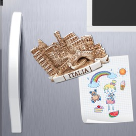 Decorative 3D Fridge Magnet Italian Cities Rome Florence Milan Venice Pisa Souvenir Artistic Resin Vintage Antique Gift Idea Magnetic Board Home Kitchen Office