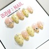 Honey Butter Lemon Handmade Nail Tips - Coffin / 허니버터