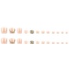 24 Pcs Press on Toenails Short,YIHONGYAN Pink Fake Toe Nail