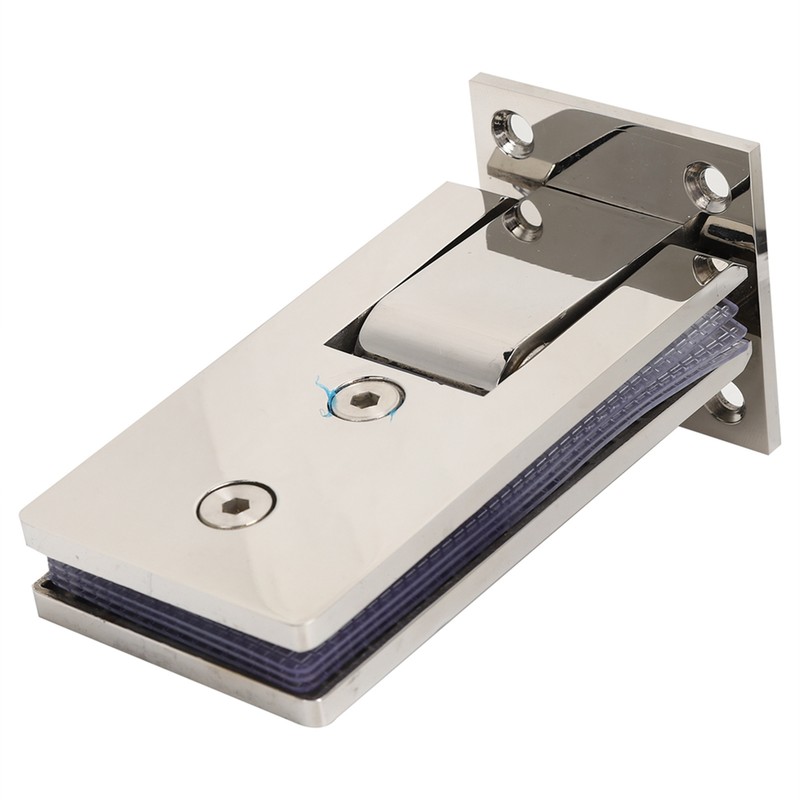 90 Degree Bathroom Door Clip Stainless Steel DoubleSided Shower Glass