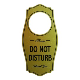 Please DO NOT DISTURB Door Hanger - Brushed Gold, 4" x 8"