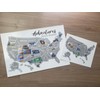 US scratch off map; State Welcome signs, travel poster; Scratch
