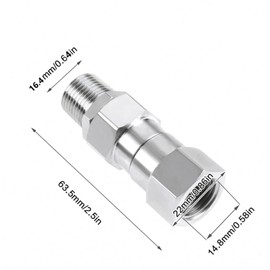 Heyous High Pressure Washer Gun Anti Tangle Coupler 3/8 Silver Metal 360 Degree Kink Free Swivel for Connecting Gun and Hose