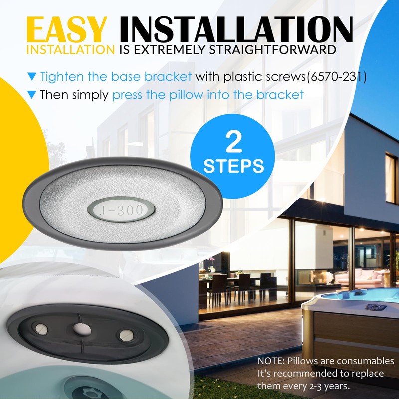 4 Pack 2472-824 Spa Oval Pillow Insert + Back Mount