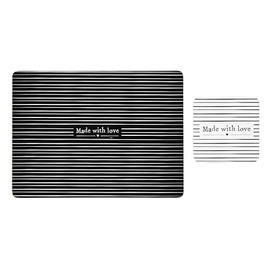 Set of 4 (8pc) "Made with Love" Placemat & Coaster Set, Cork Backed Placemats, & Kitchen Protector Mats for Decoration, Heat-Resistant Coating & Cork Board Base Cork Placemats