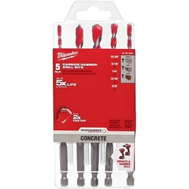 Milwaukee Accessory (1)-Milwaukee SHOCKWAVE 5-Piece Carbide Masonry Drill Bit Set 48-20-9051