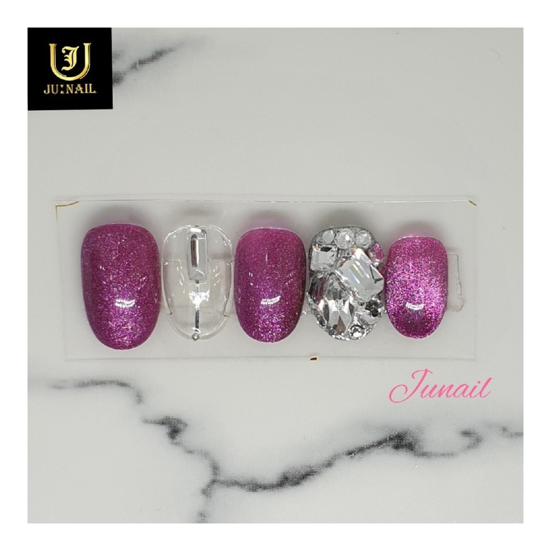 Bling Cherry Handmade Nail Tips - Long Almond / 블링체리