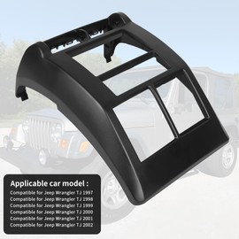 OKPARZ Compatible for Double DIN Dash Radio Bezel Center Trim Panel 1997 1998 1999 2000 2001 2002 Jeep Wrangler TJ 95-6549