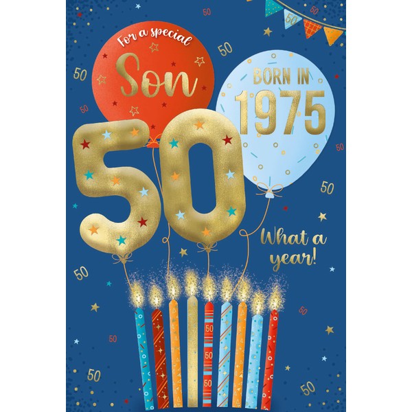 ICG 2025 Son 50th Birthday Card - Happy Birthday Year