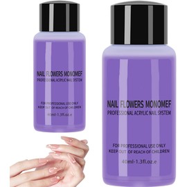 Líquido acrílico, 2 botellas Monómero Líquido de uñas acrílicas 40 ml Profesional Safe Gentle Nail Monomer para Nailon Home