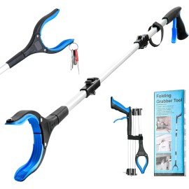 43 inch Extra Long Grabber Tool,Foldable Pick Up Stick with Strong Grip Magnetic