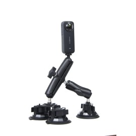 Fotoleehy Camera Suction Cup Car Mount Compatible with Insta360 X4, X3, X2, Ace Pro, Ace, GoPro Hero 12, DSLR for Cars, Windows, Boat, Jet Ski, ATV