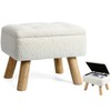 OGEMXU Storage Ottoman, Small Foot Stool Ottoman with Storage, Boucle