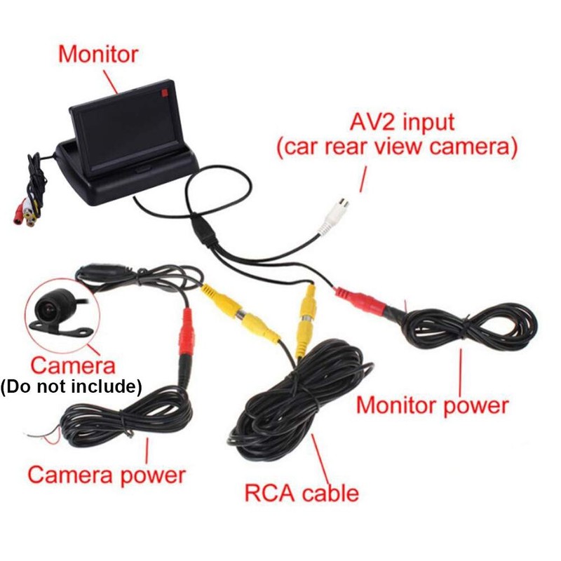 4.3 Inch TFT LCD Car Monitor Foldable Monitor Display Reverse