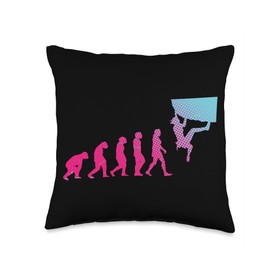 Rock Climbing Women Harness Freeclimbing Partner Rope Evolution Mountain Climbing Boulderer Women Throw Pillow, 16x16, Multicolor