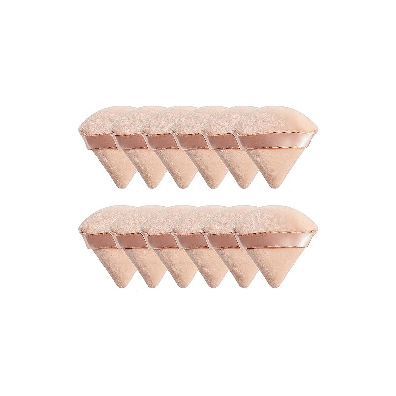 12 Piezas Esponjas Maquillaje Triangular para Polvo, Borlas para Maquillaje