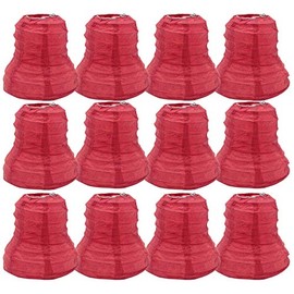 Seta Direct, 3.5-Inch Bell Shape Mini Chinese Decorative Paper Lantern [Red, 12 Pack]