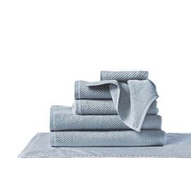 Coyuchi Air Weight Organic Towels, 6 Piece Set, Stone Blue