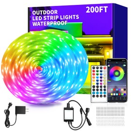 vimeepro vimeeepro 200ft Outdoor LED Strip Lights Waterproof with Remote/APP Control,Music Sync RGB Outdoor Led Rope Light,Dimmable LED Rope Lights for Bedroom Balcony roof Garden Staircase Parties
