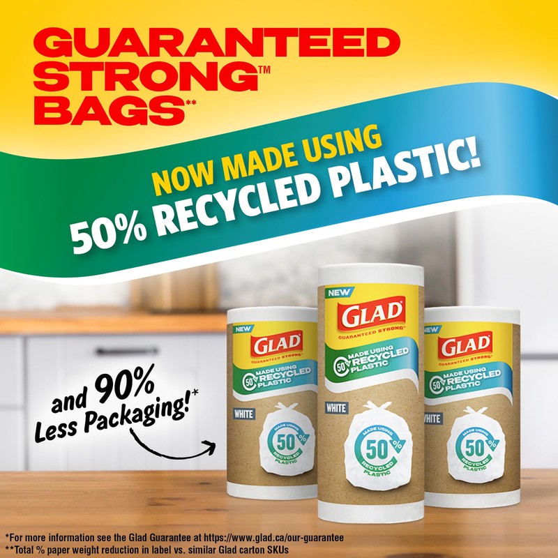 Glad White Garbage Bags - Small 25 Litres - Made