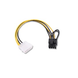 ELFJMZP 4 Pin Molex to 8 Pin (6+2Pin) Video Card Molex to Graphics Card Power Line PCI Express 8 Pin (6+2) Male Adapter Converter Cable(Pack of 2)