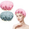 2 Pcs Shower Caps for Women uk, Elastic Band Double