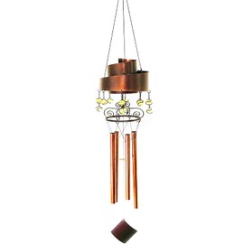 Gifts & Decor Contemporary Modern Spiral Design Resonant Copper Wind Chime Garden Patio