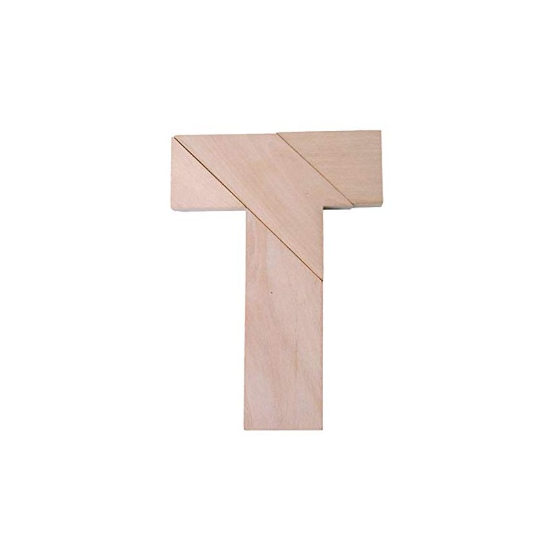 origin PZU400T Wooden T Shape Puzzle, 4 Piece Silhouette Puzzle,