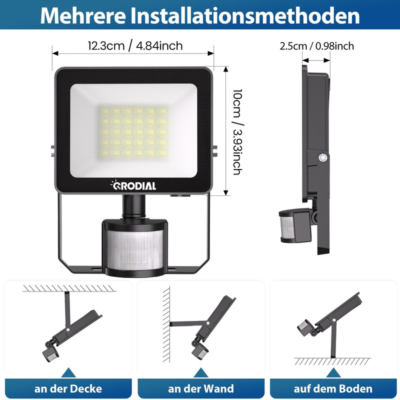 CRODIAL 25 W LED Spotlight with Motion Sensor Outdoor Remote