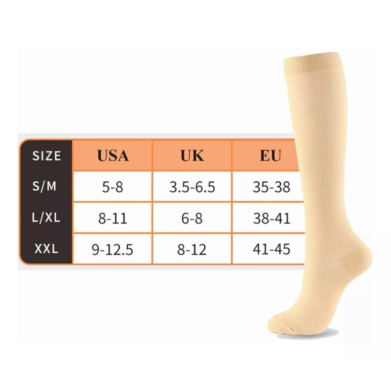 3pares Medias Calcetas De Compresión Circulation Venosa