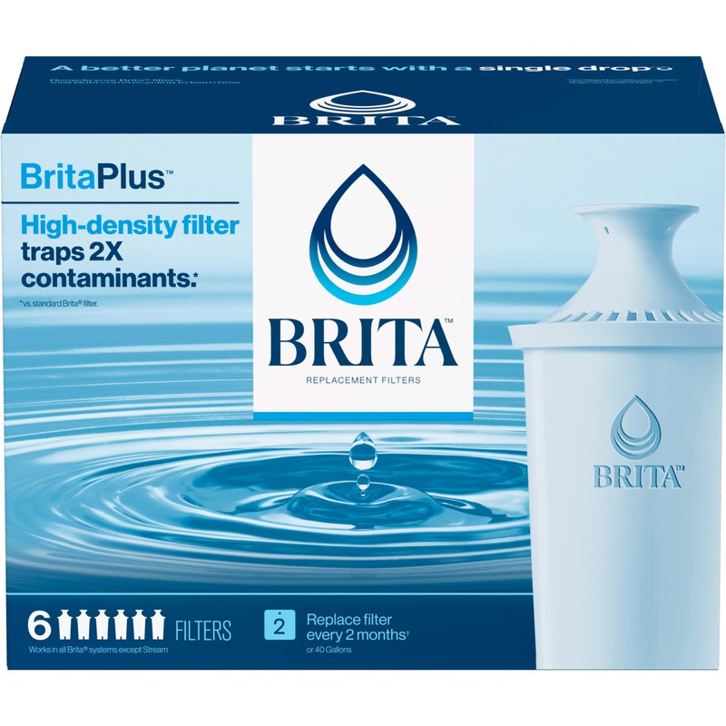 Brita Plus Water Filter, BPA-Free, High-Density Replacement Filter for Pitchers