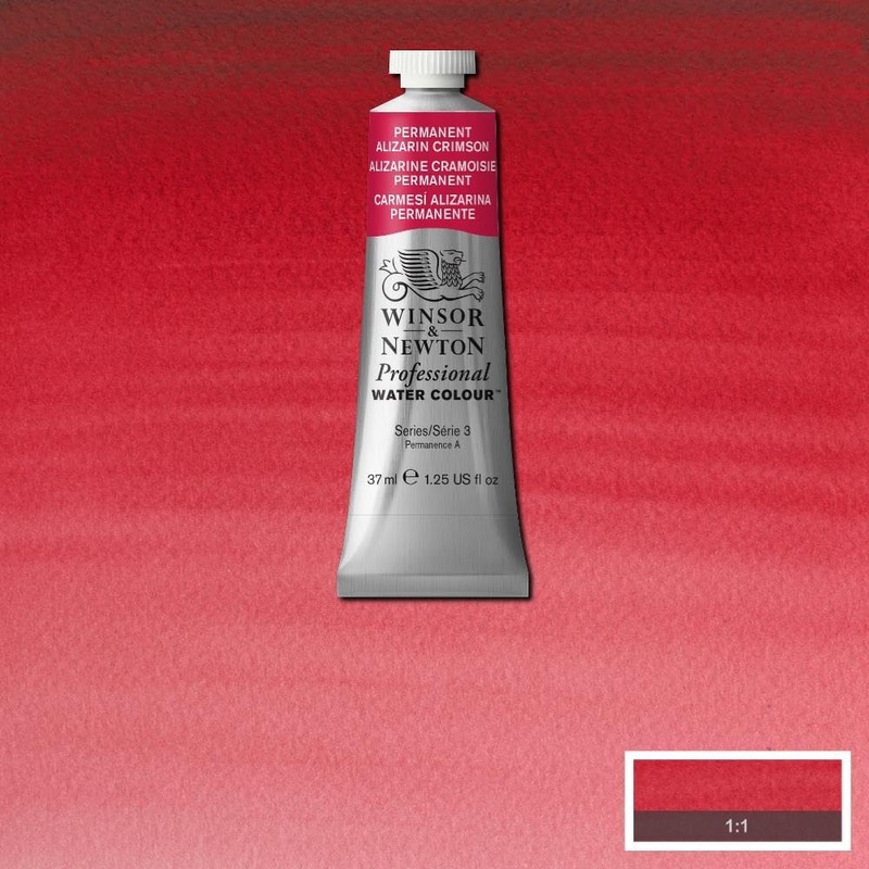 Winsor & Newton Tubo de acuarela profesional, 37ml, carmesí alizarina